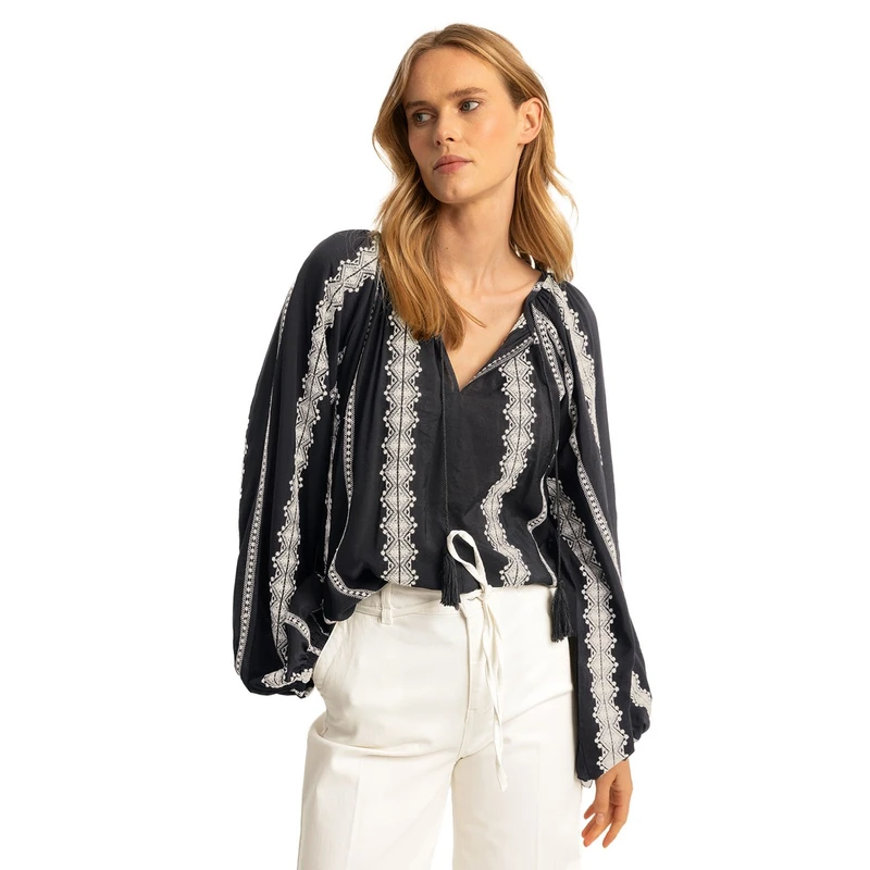 Dames Blouse EX25-14022 Expresso ZWART
