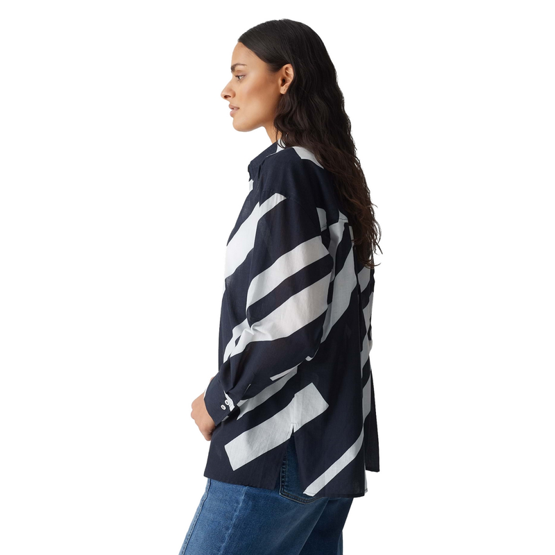Dames Blouse Fenlo stripe Opus KOBALT