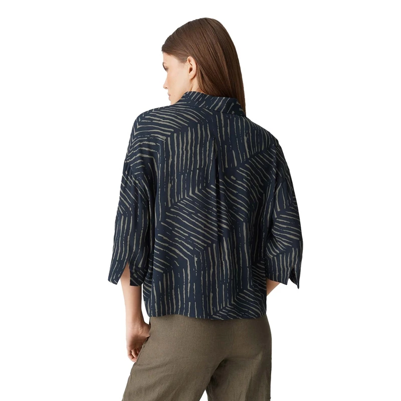 Dames Blouse Fiana palm leaves Opus KOBALT