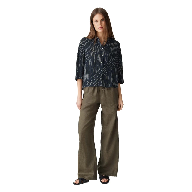 Dames Blouse Fiana palm leaves Opus KOBALT