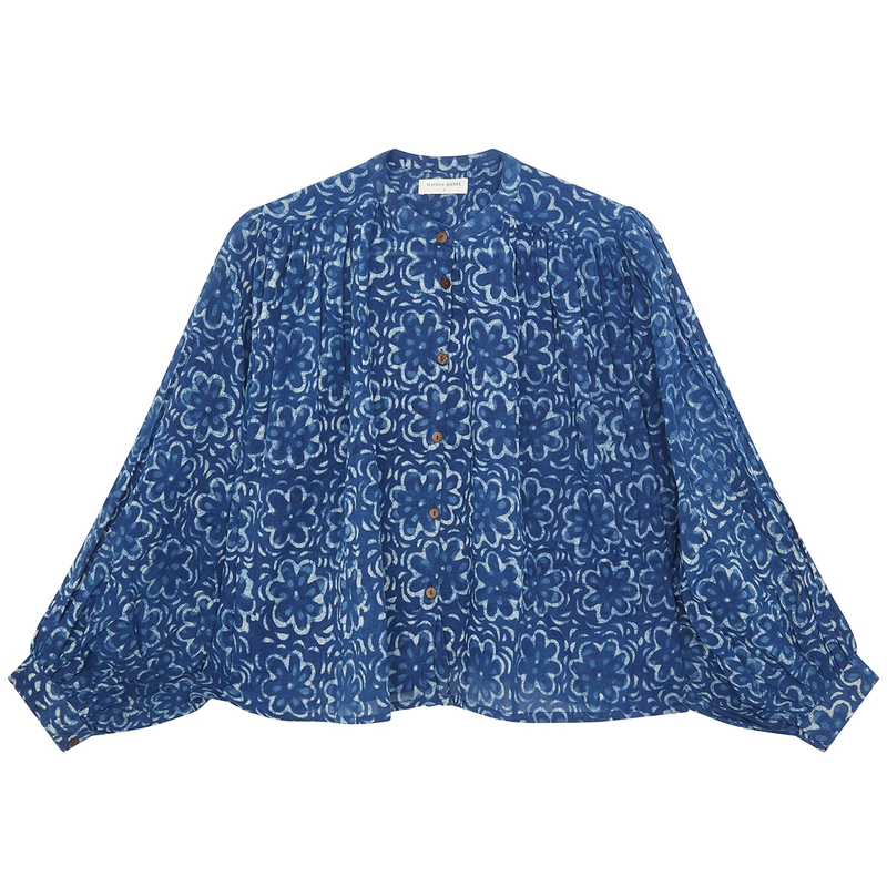 Dames Blouse GAIA Maison Hotel BLAUW DESSIN