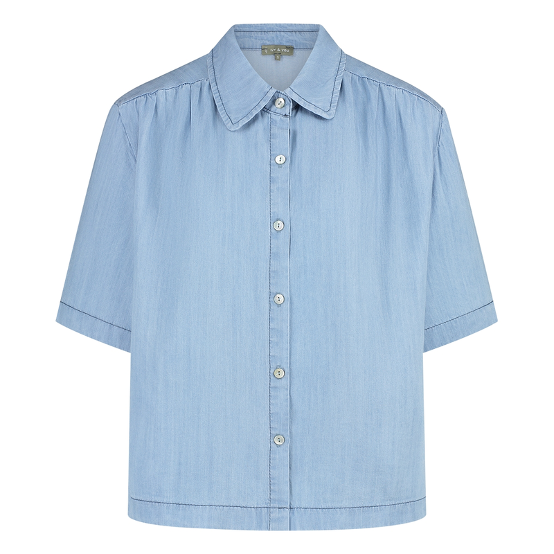 Dames Blouse IV-S03 Ivy & You BLEACHED BLUE DENIM