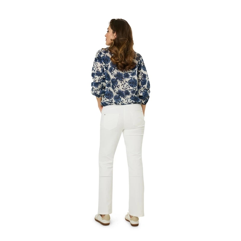 Dames Blouse Jameyvoilecoldessin Gardeur Collectie BLAUW DESSIN
