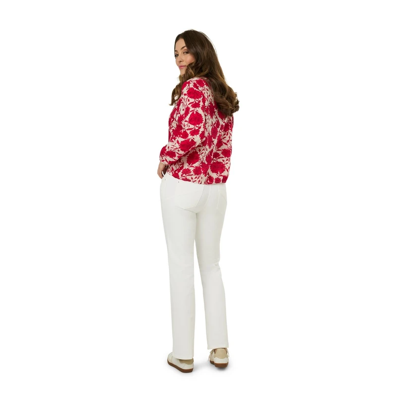 Dames Blouse Jameyvoilecoldessin Gardeur Collectie ROOD DESSIN