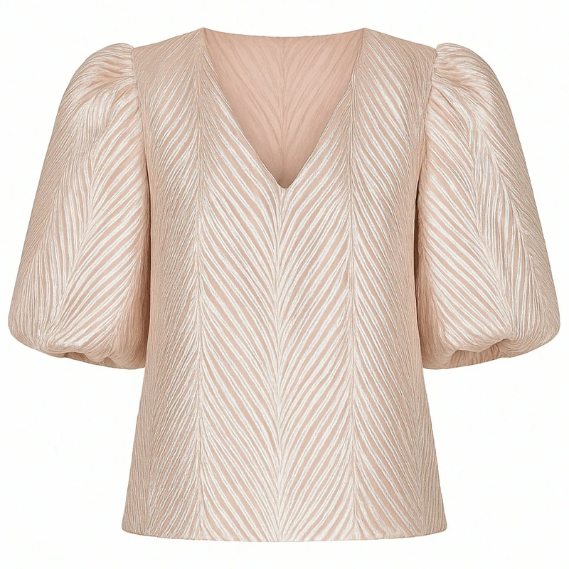 Dames Blouse MIRTHE TOP SHINY Nukus NUDE