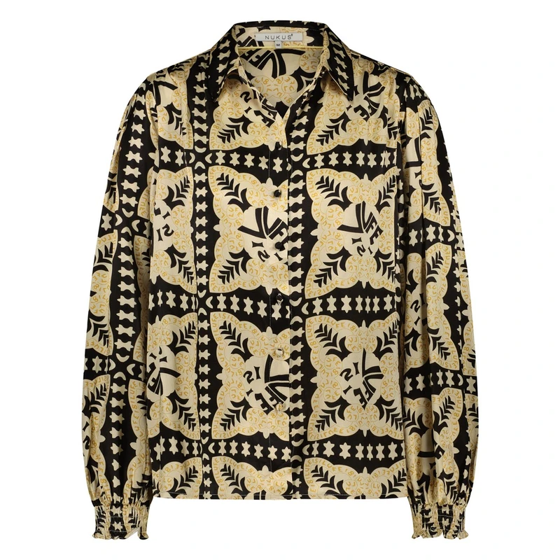 Dames Blouse Natalie blouse Nukus ZWART DESSIN