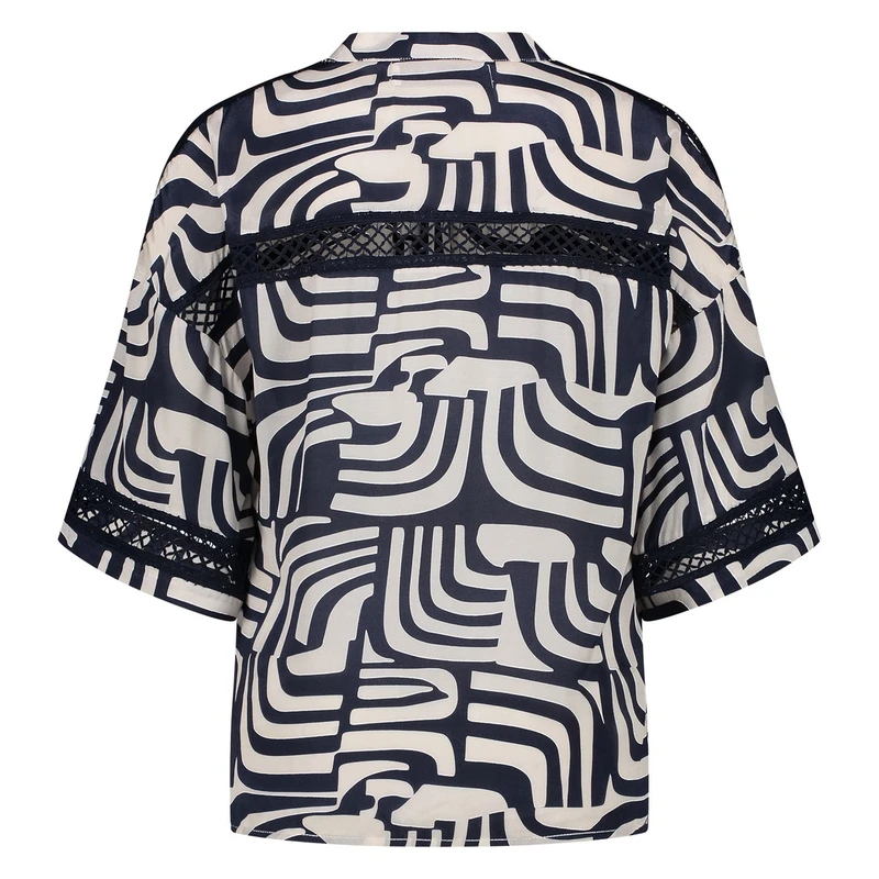 Dames Blouse Nina Nukus BLAUW DESSIN