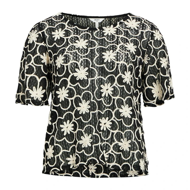 Dames Blouse OBJCALLA Object ZWART DESSIN