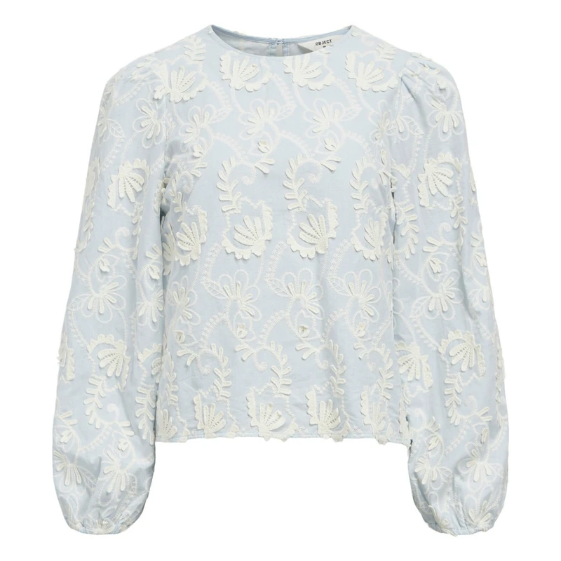 Dames Blouse OBJMYA Object BLAUW DESSIN