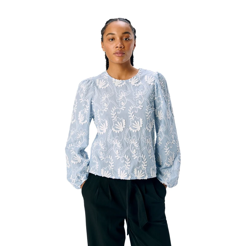 Dames Blouse OBJMYA Object BLAUW DESSIN