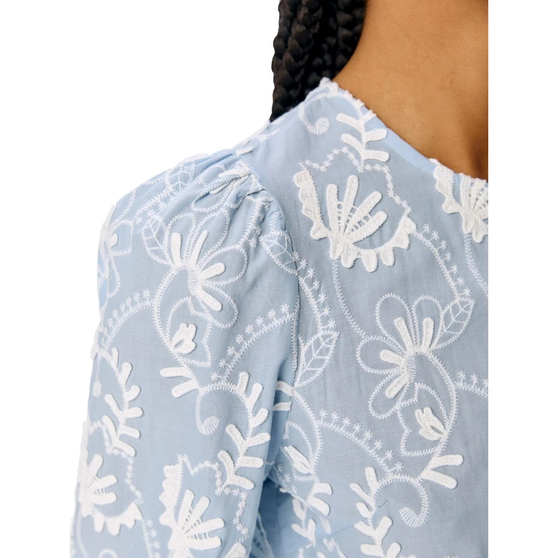 Dames Blouse OBJMYA Object BLAUW DESSIN