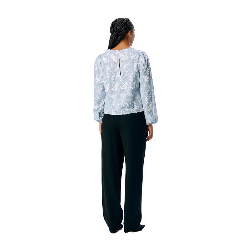 Dames Blouse OBJMYA Object BLAUW DESSIN