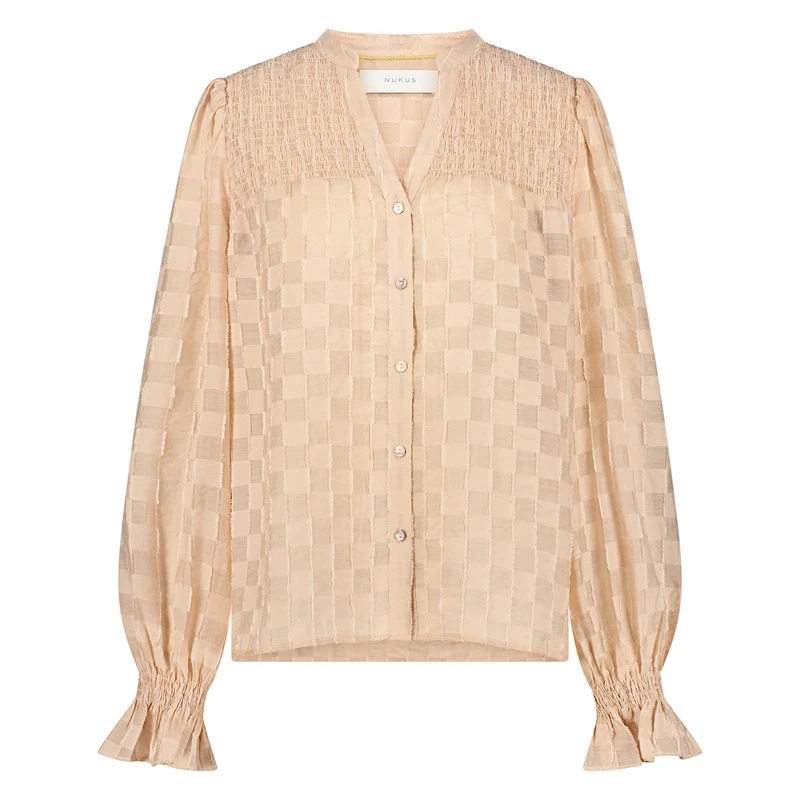 Dames Blouse PHOEBE BLOUSE CHECK Nukus NUDE