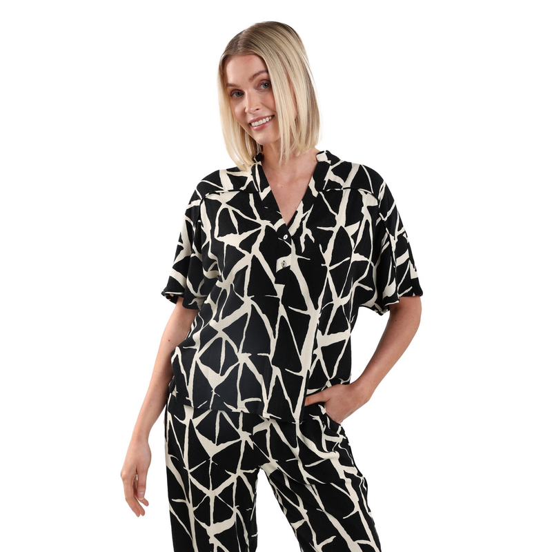 Dames Blouse Robine Nukus ZWART DESSIN