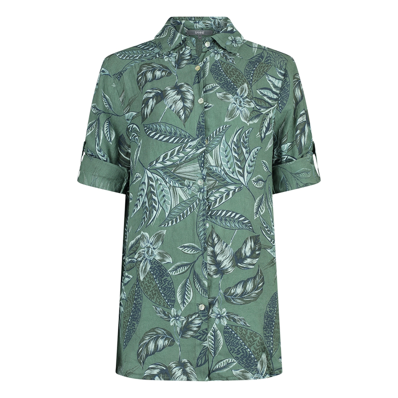 Dames Blouse SAL-S16Blouseoprolmj Sanne KHAKIGROEN