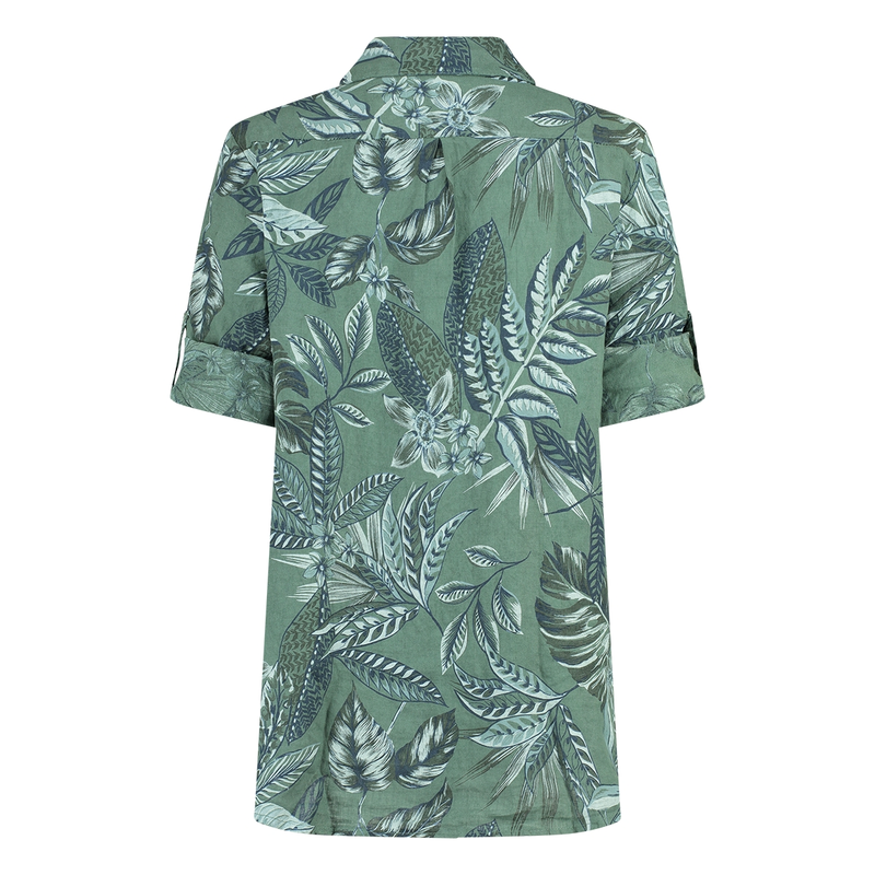 Dames Blouse SAL-S16Blouseoprolmj Sanne KHAKIGROEN
