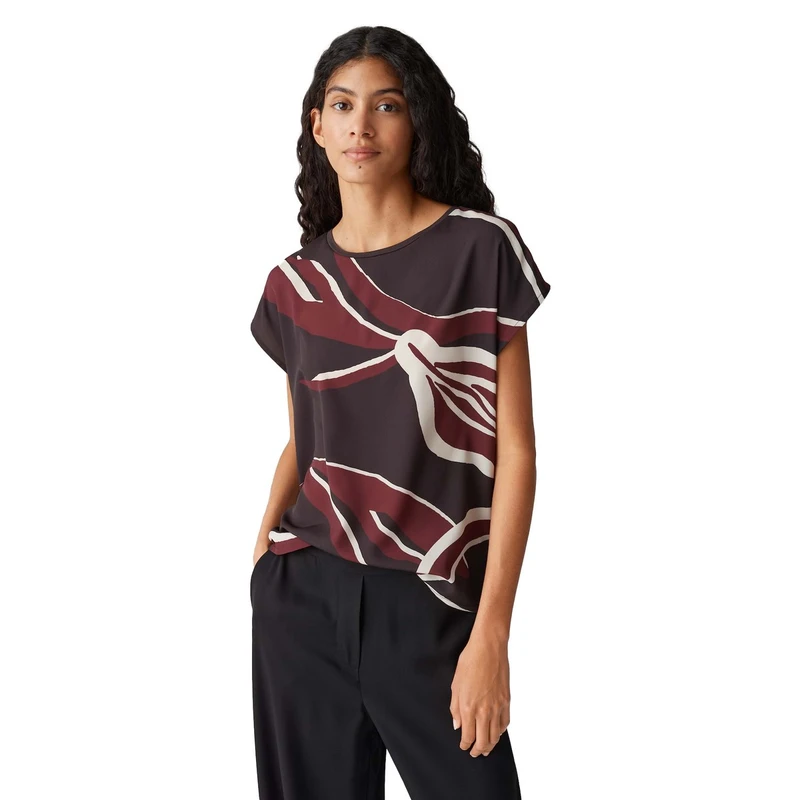 Dames Blouse Sopika print Opus MIDDEN BRUIN