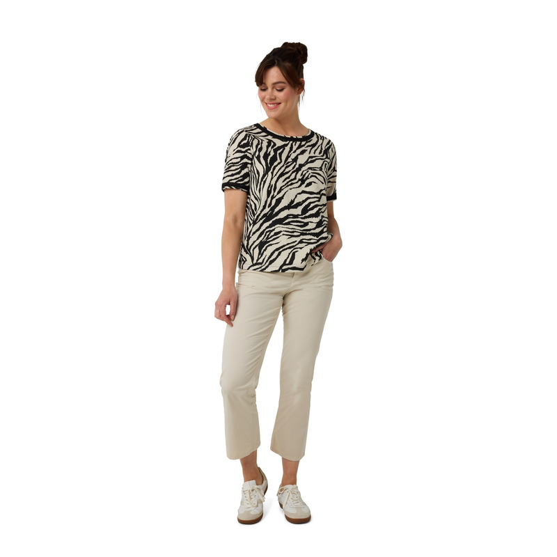 Dames Blouse Teddy Gardeur Collectie ZWART DESSIN