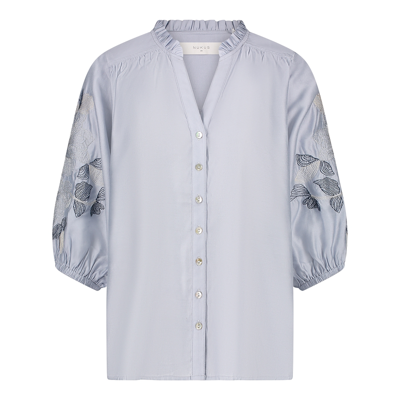 Dames Blouse TINA BLOUSE EMBROI Nukus BLEU