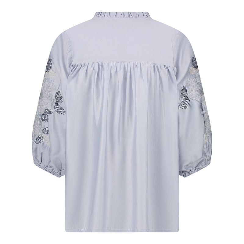 Dames Blouse TINA BLOUSE EMBROI Nukus BLEU