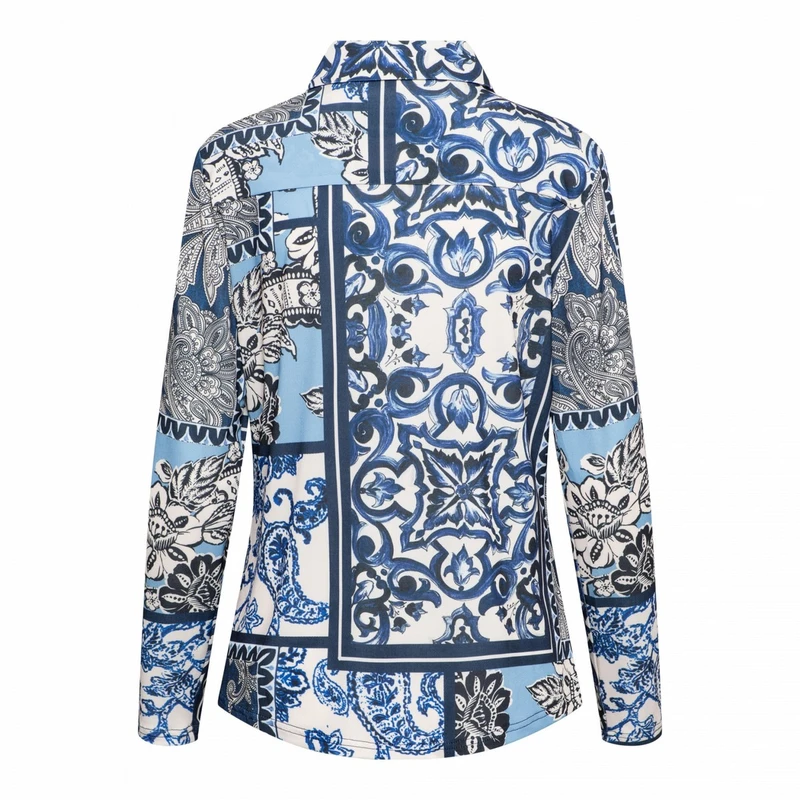 Dames Blouse VAYEN PAISLEY PATCHW &CO Woman BLAUW DESSIN