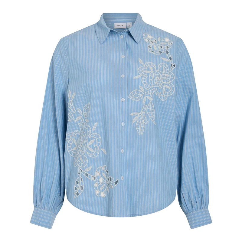 Dames Blouse VICASPIANA Vila BLAUW DESSIN