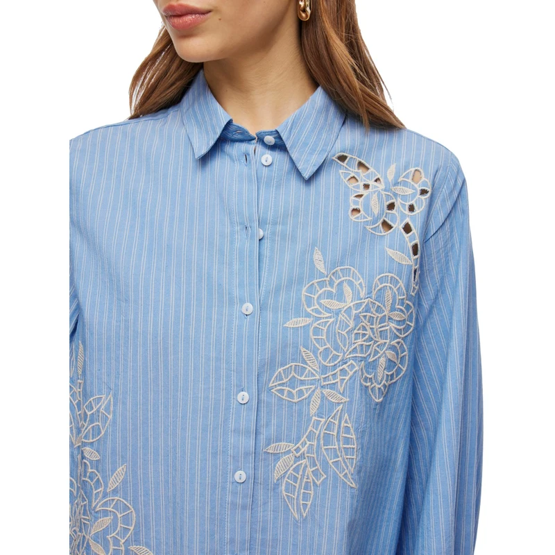 Dames Blouse VICASPIANA Vila BLAUW DESSIN