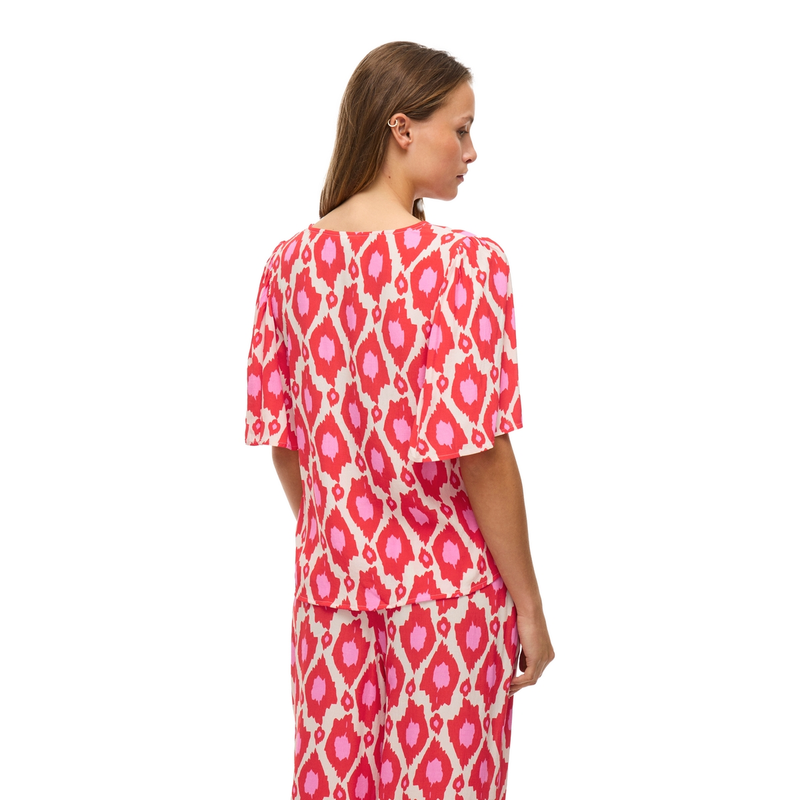 Dames Blouse VIKIKKI Vila ROOD DESSIN