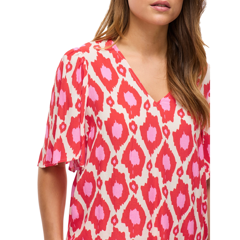 Dames Blouse VIKIKKI Vila ROOD DESSIN