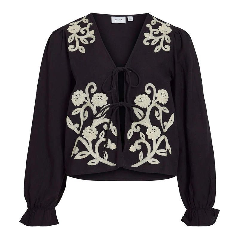 Dames Blouse VIPOLENE Vila ZWART DESSIN