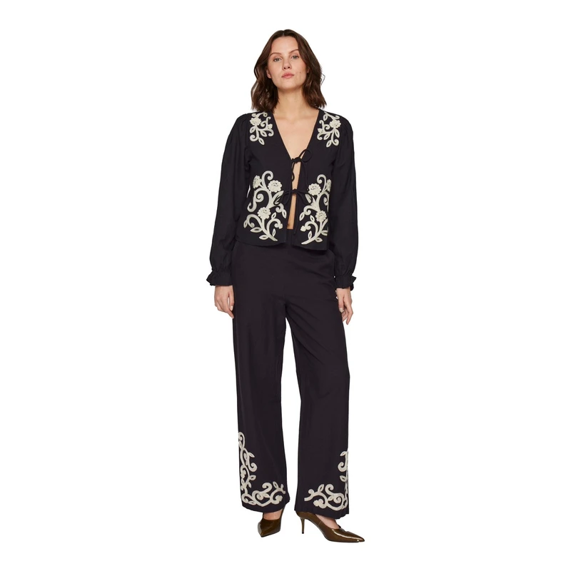 Dames Blouse VIPOLENE Vila ZWART DESSIN