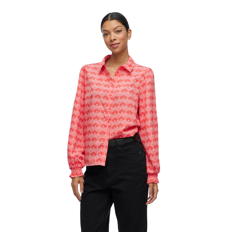 Dames Blouse VIZINO Vila ROOD DESSIN