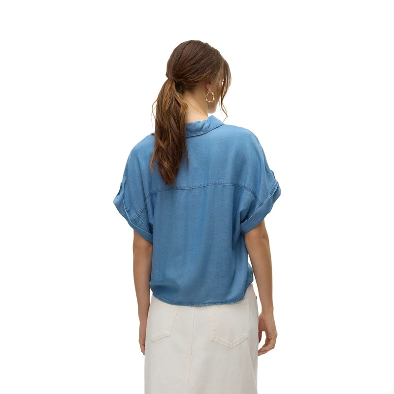 Dames Blouse VMFLEUR Vero Moda MID BLUE DENIM