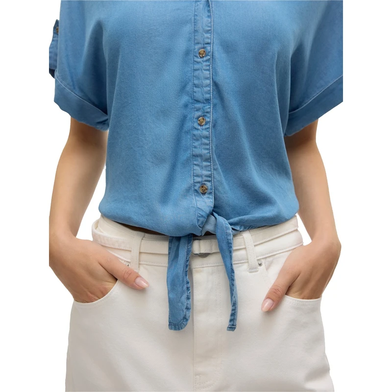 Dames Blouse VMFLEUR Vero Moda MID BLUE DENIM