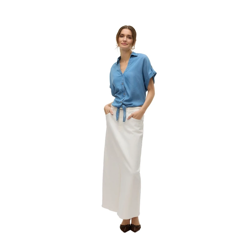 Dames Blouse VMFLEUR Vero Moda MID BLUE DENIM
