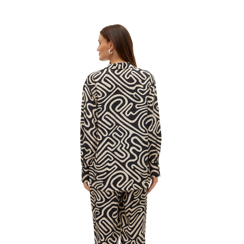Dames Blouse VMVIGDIS Vero Moda ZWART DESSIN
