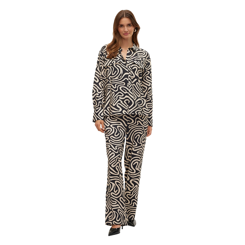 Dames Blouse VMVIGDIS Vero Moda ZWART DESSIN