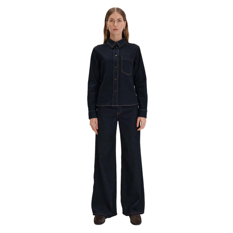 Dames Blouse Zenima Someday DARK BLUE DENIM