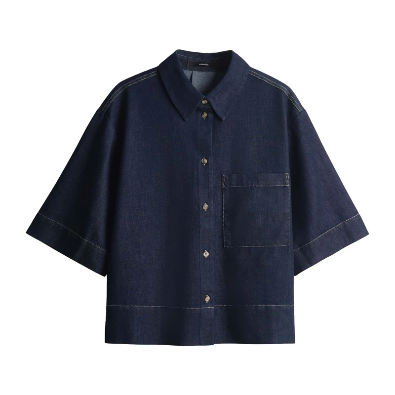 Dames Blouse Zonna Someday DARK BLUE DENIM