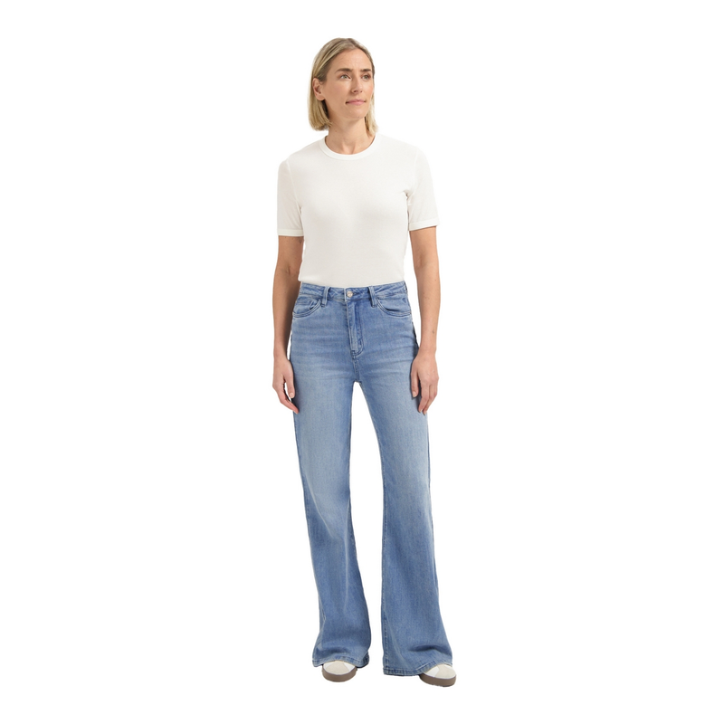 Dames Broek Ana flared FLOREZ MID BLUE DENIM