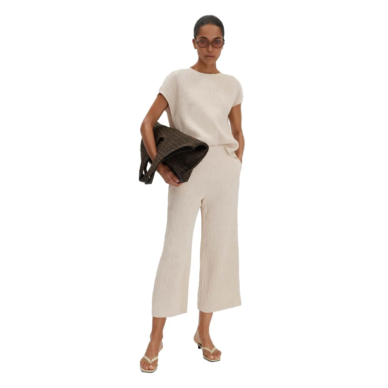 Dames Broek Curilo texture Someday NATUREL