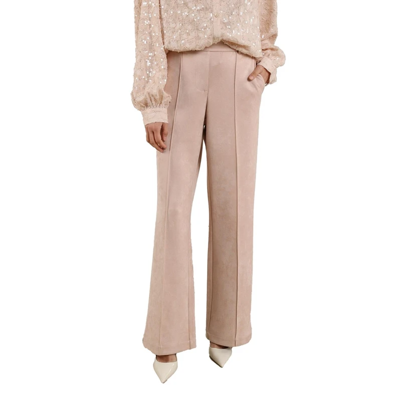 Dames Broek JILL PANTS SUEDINE Nukus NUDE
