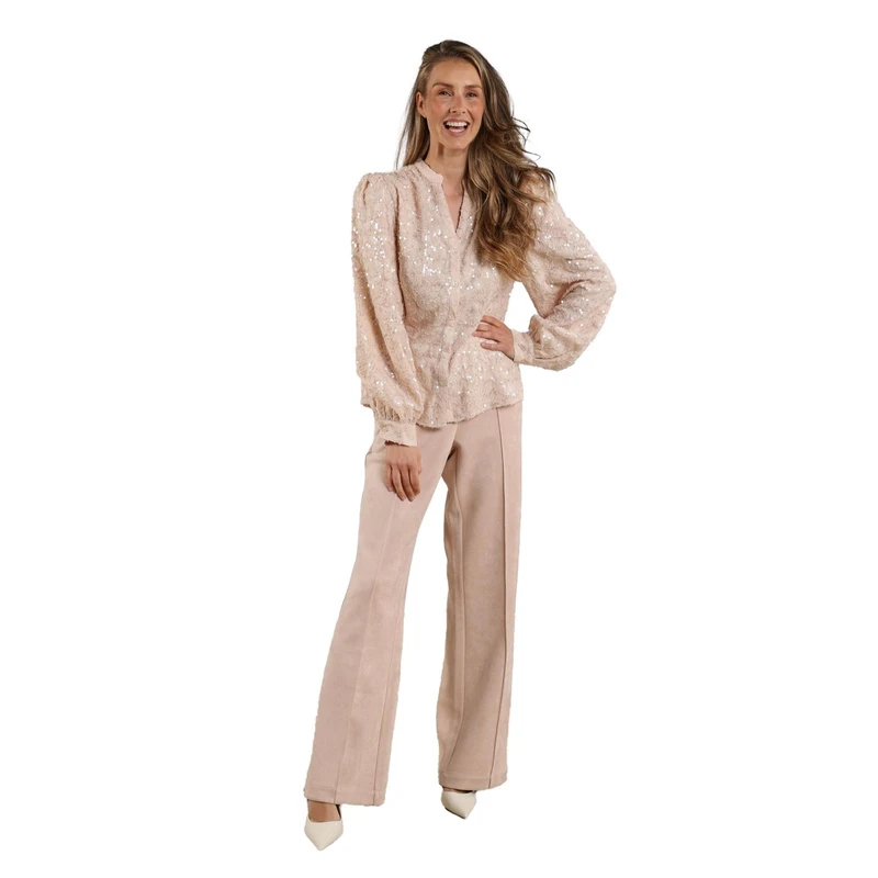 Dames Broek JILL PANTS SUEDINE Nukus NUDE