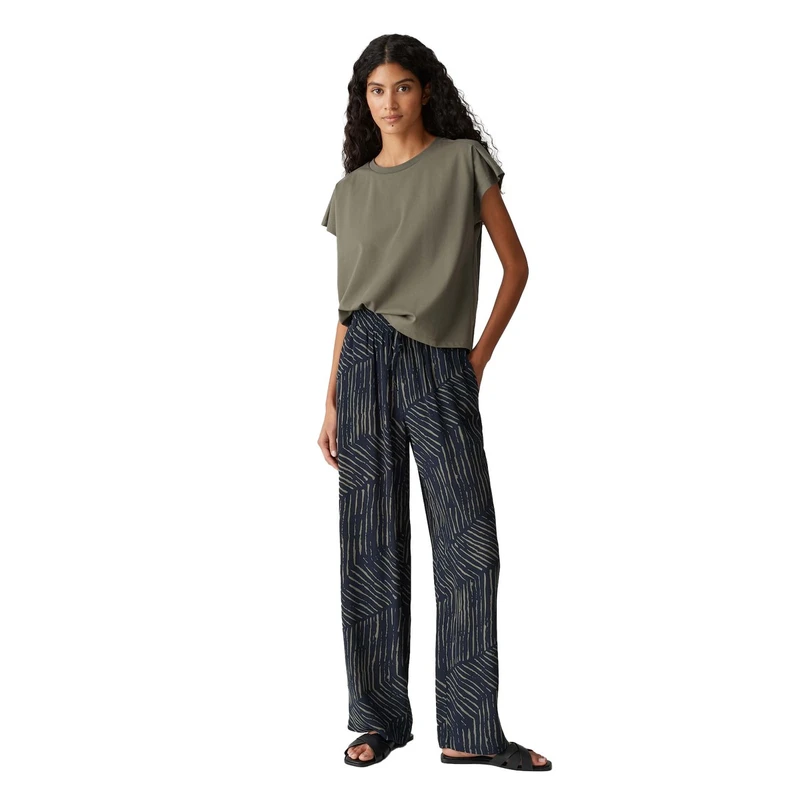 Dames Broek Marou palm leaves Opus KOBALT