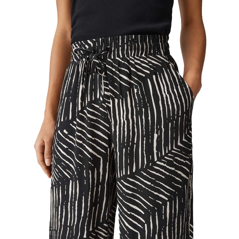 Dames Broek Marou palm leaves Opus ZWART