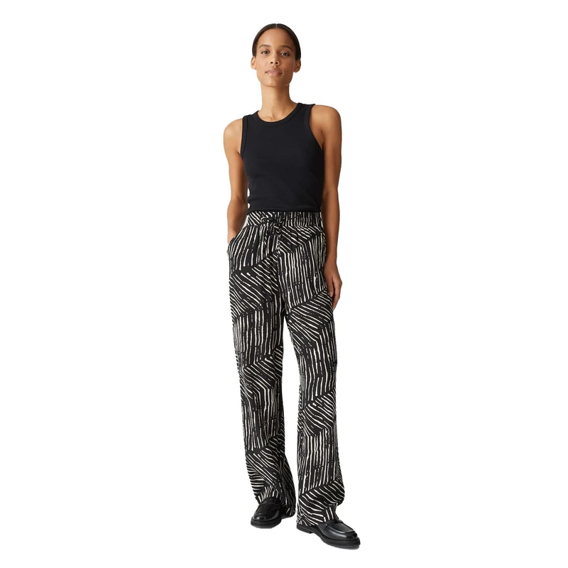 Dames Broek Marou palm leaves Opus ZWART