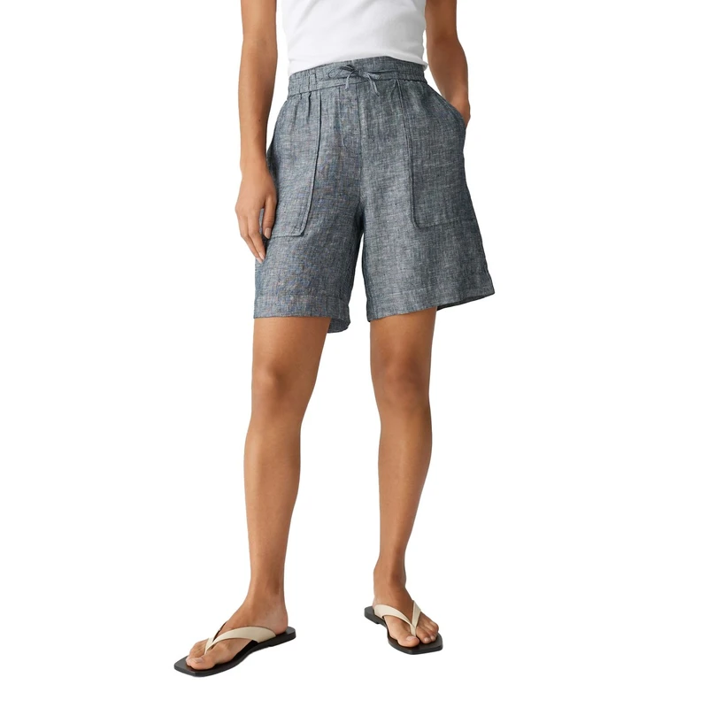 Dames Broek Melane shorts linen Opus KOBALT