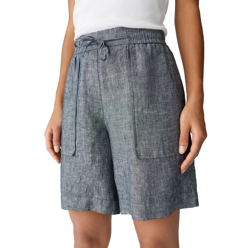 Dames Broek Melane shorts linen Opus KOBALT
