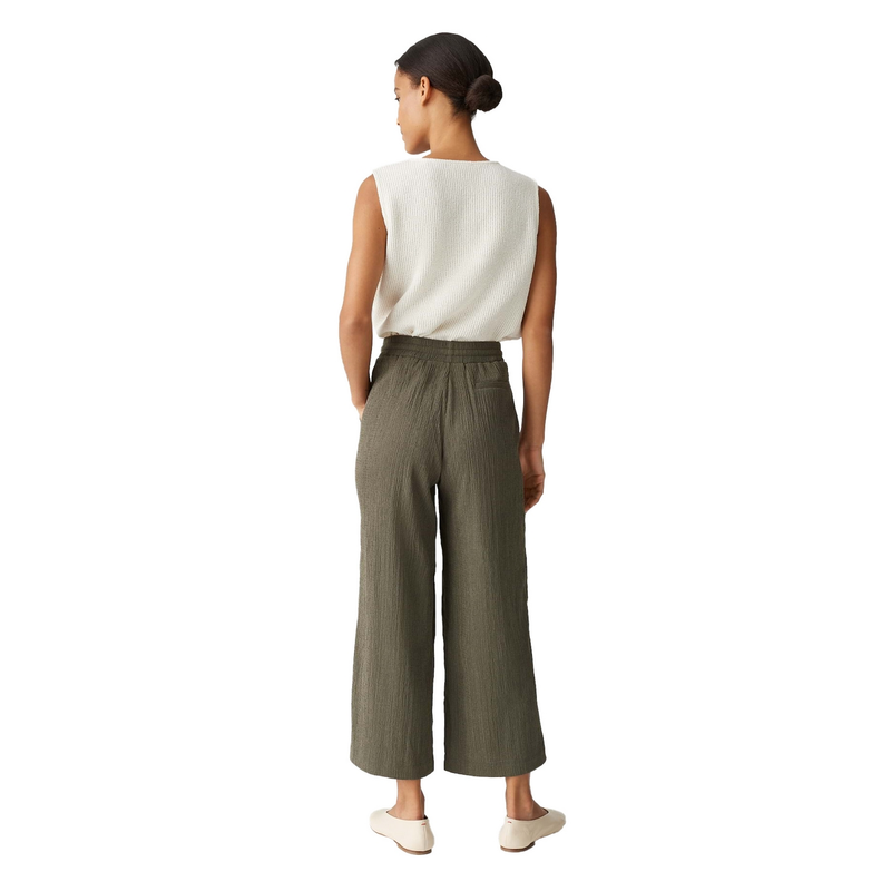 Dames Broek Mileni crinkle Opus OLIJF