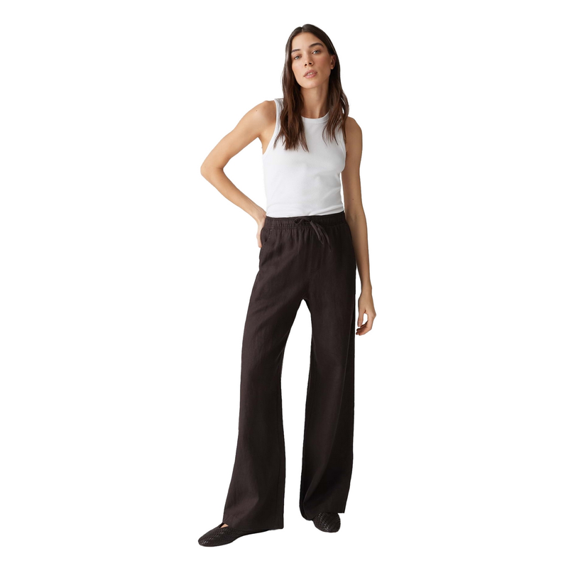 Dames Broek Mileni linen Opus MIDDEN BRUIN